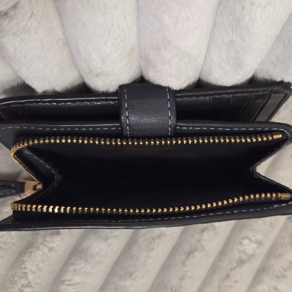 Coach Medium Corner Zip Wallet in Signature Debossed Patent Leather Charcoal - Picture 4 of 8